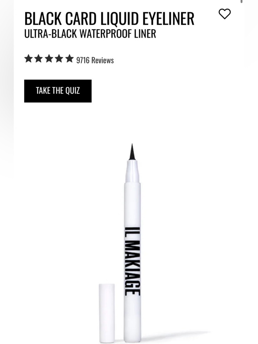 IL MAKIAGE Black Waterproof Liquid Eyeliner